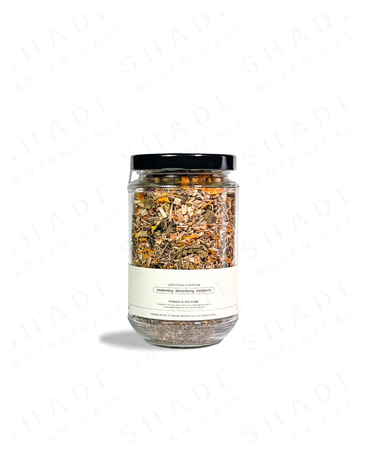SHADE_Botanicals_-_Loose_Leaf_Tea_Blends_-_Drinking_Lifetyle_-_330_mL_Recyled_Glass_Jar_-_Citrus_Green_Variant